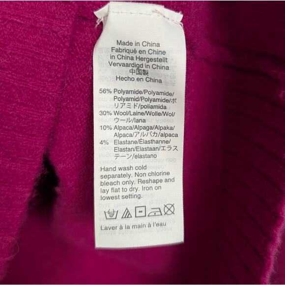 J. Crew Fuschia Wool-Blend Mock Neck Sweater Size XS - Picture 7 of 7